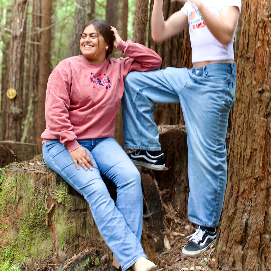 Embroidered “America” Crewneck