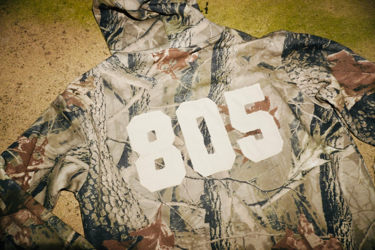 Carpinteria Camo Hoodie - OG Poppy & Snow Embroidery