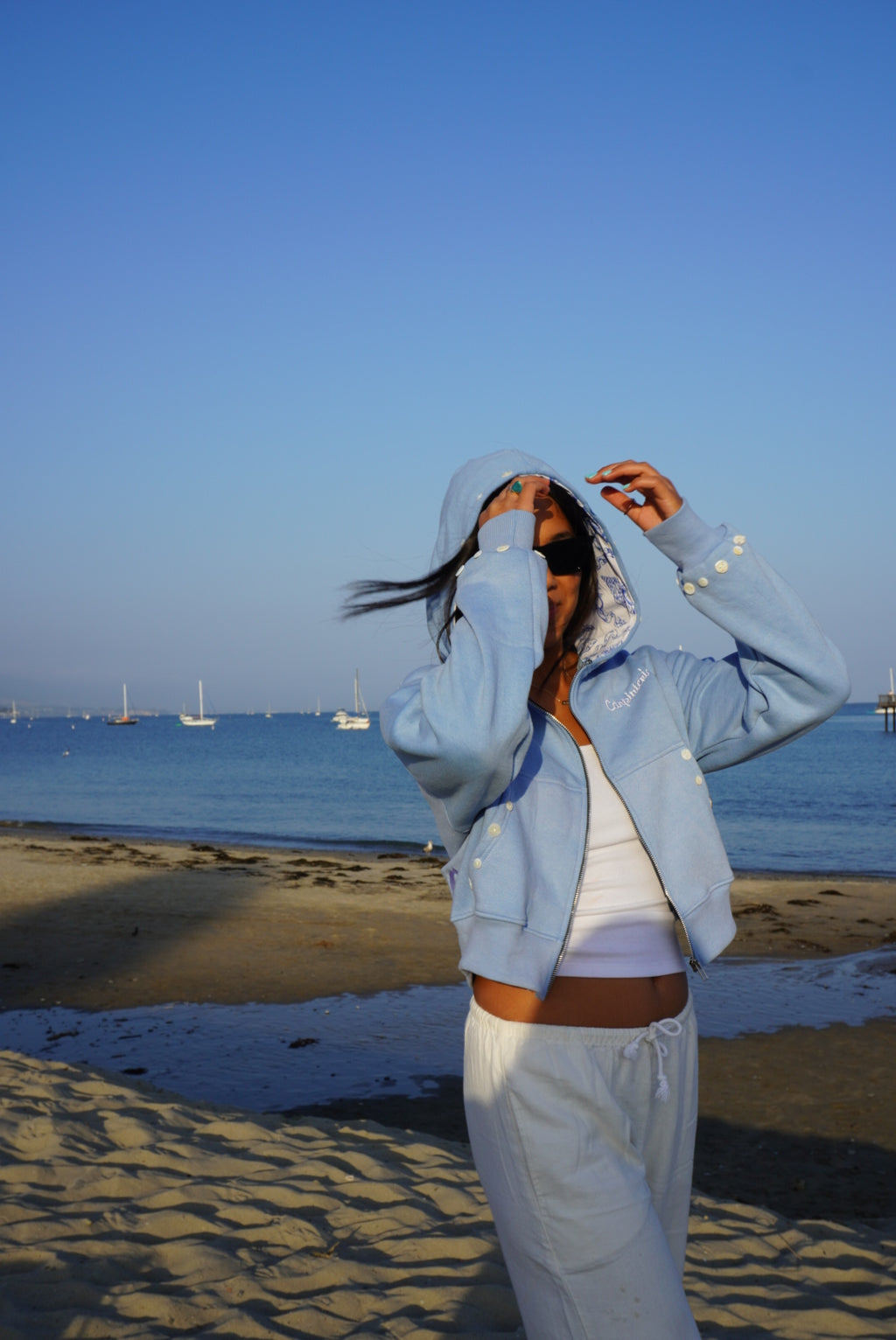 Carpinteria Pearl Hoodie — Sky Blue