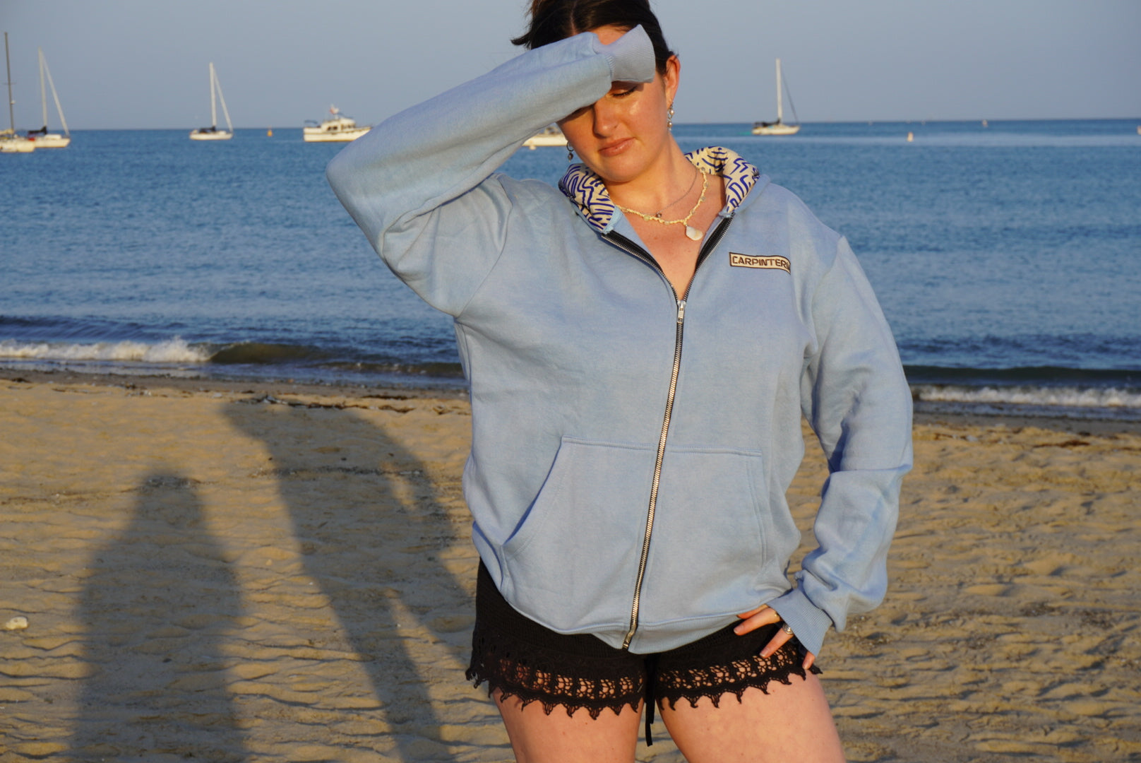 Carpinteria Pier Hoodie — Sky Blue