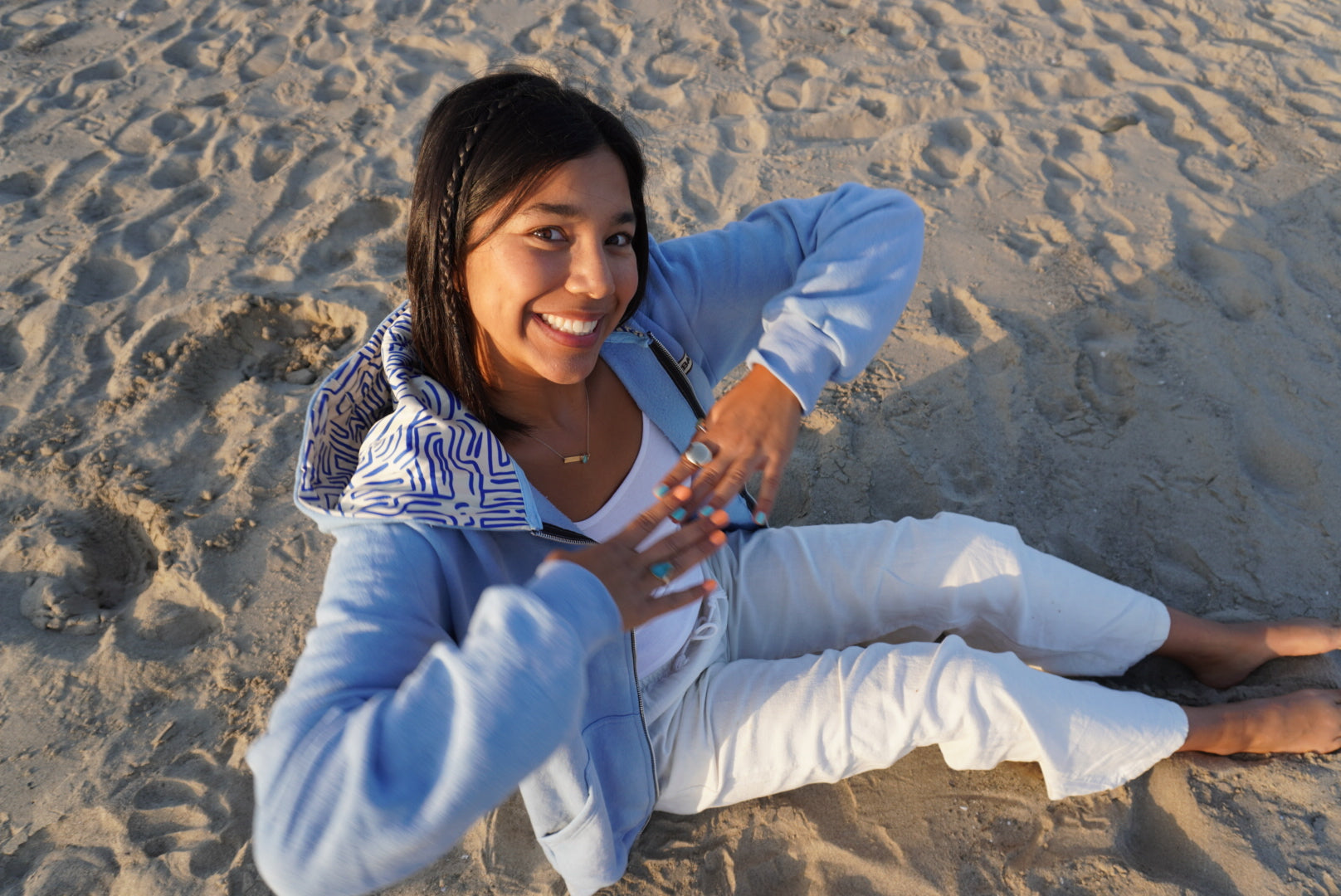 Santa Barbara Pier Hoodie — Sky Blue