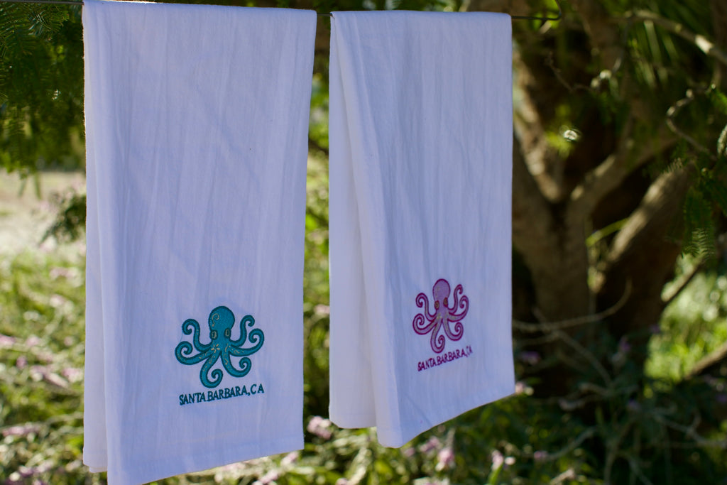 Santa Barbara Octopus Tea Towel